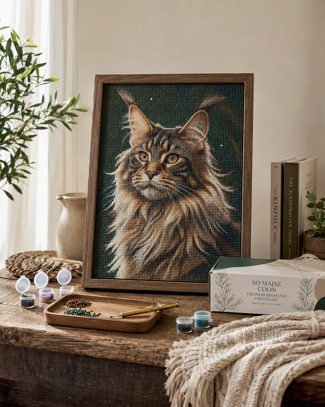 Custom Diamond Painting Kit | Maine Coon Art