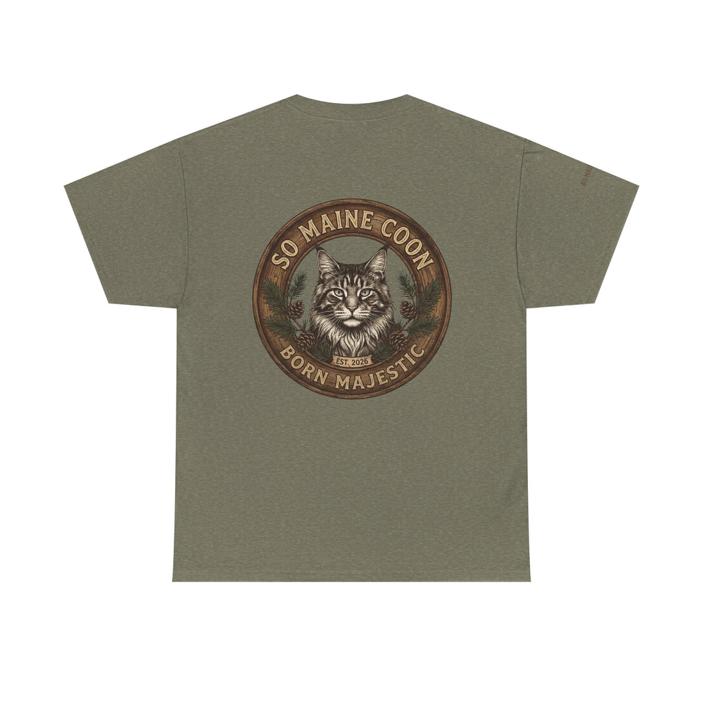 So Maine Coon T-Shirt — Born Majestic Logo | Maine Coon Lover Gift | Unisex