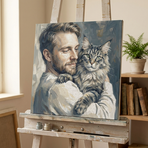 Custom Maine Coon paint by numbers kit personalized from your photo