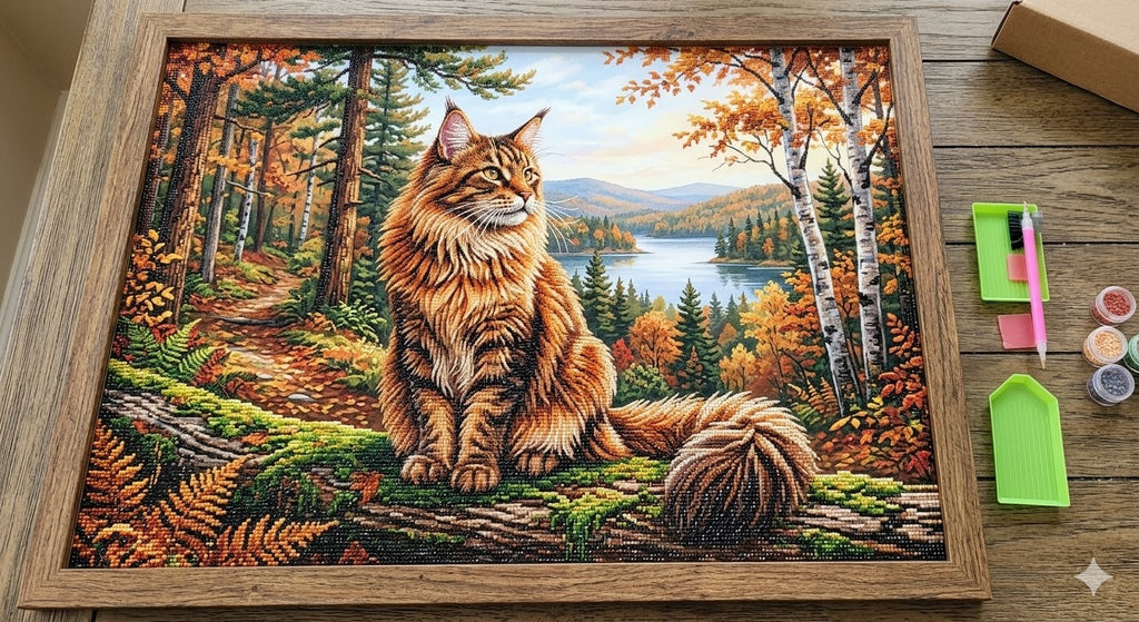 Custom Diamond Painting Kit | Personalized Maine Coon Art