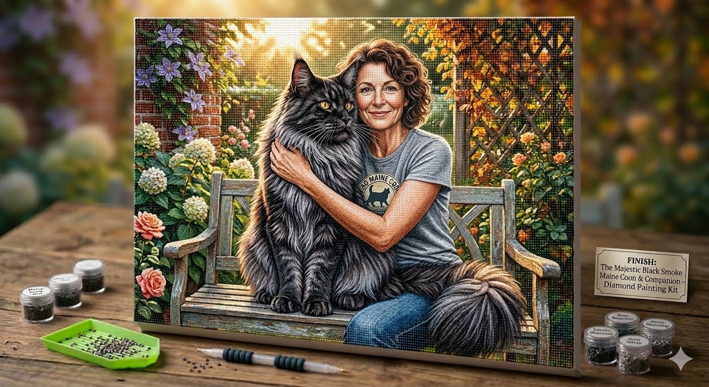Custom Diamond Painting Kit | Personalized Maine Coon Art