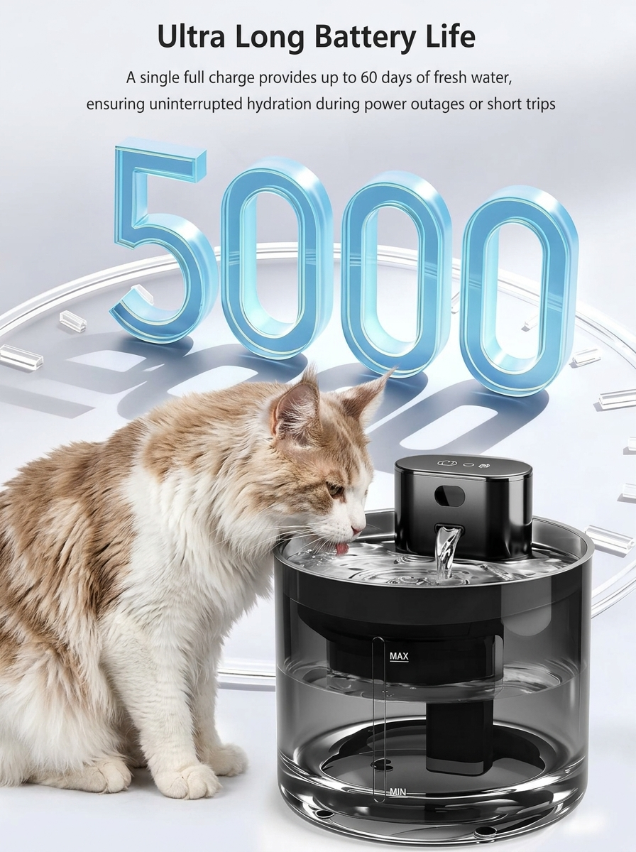 PurrSpring™ | Wireless Cat Fountain for Maine Coon & Large Cats