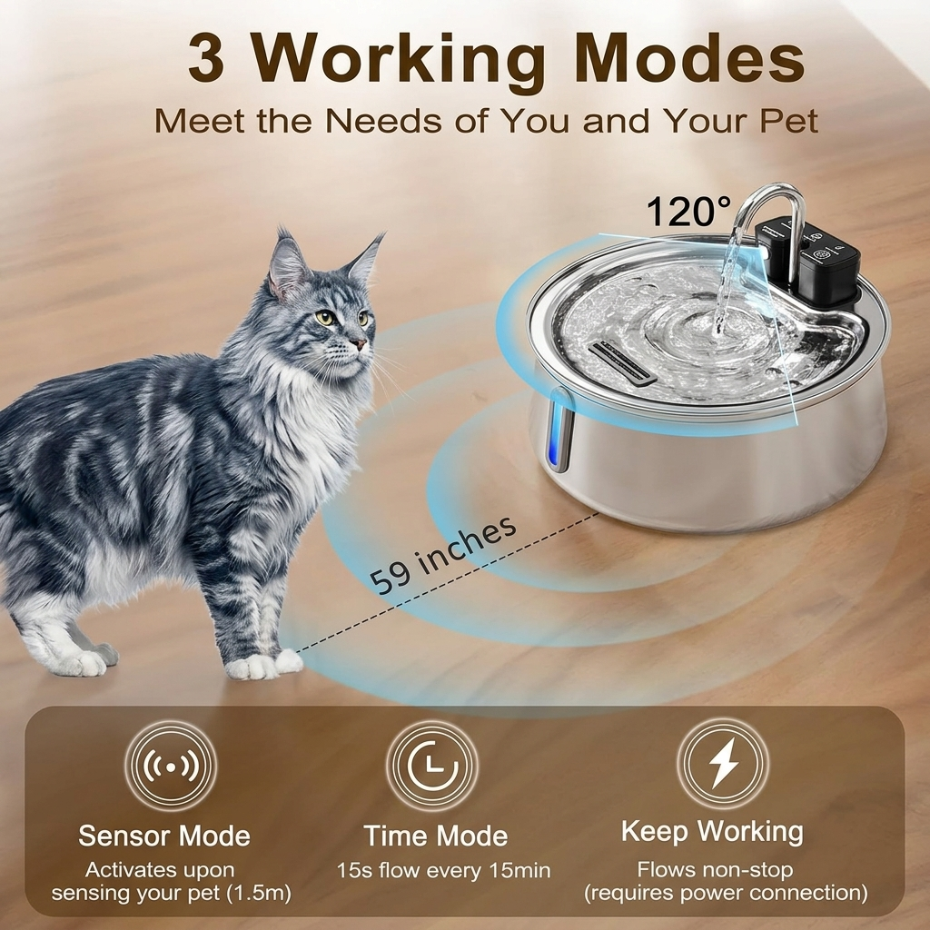 PurrSpring 2.0 | Stainless Steel Cat Water Fountain