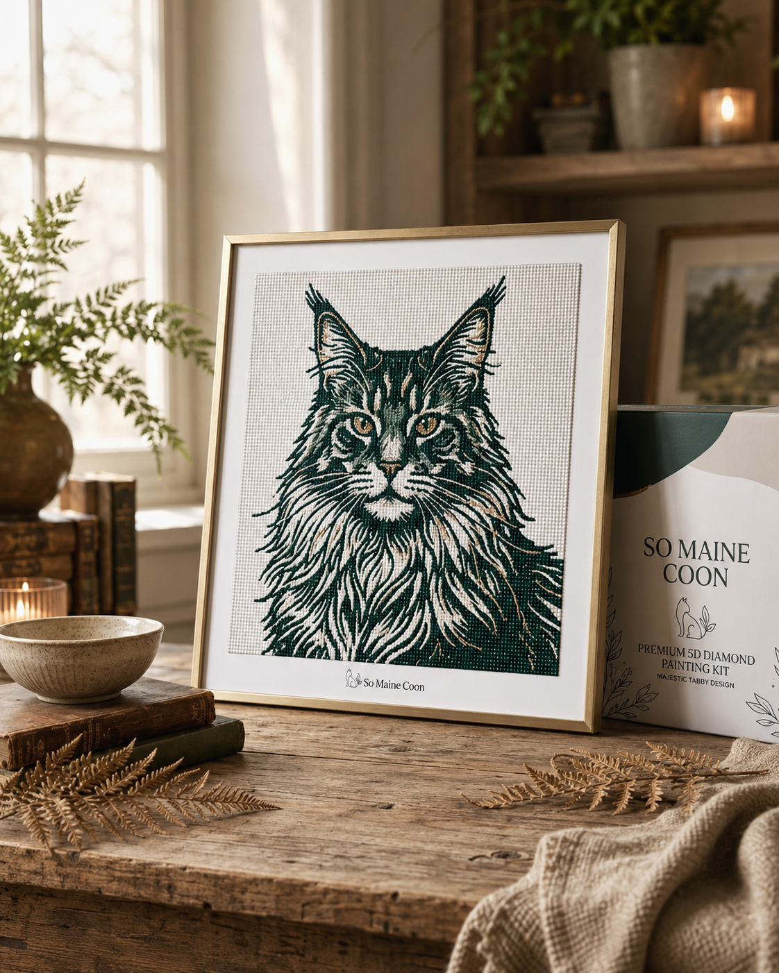 Custom Diamond Painting Kit | Maine Coon Art