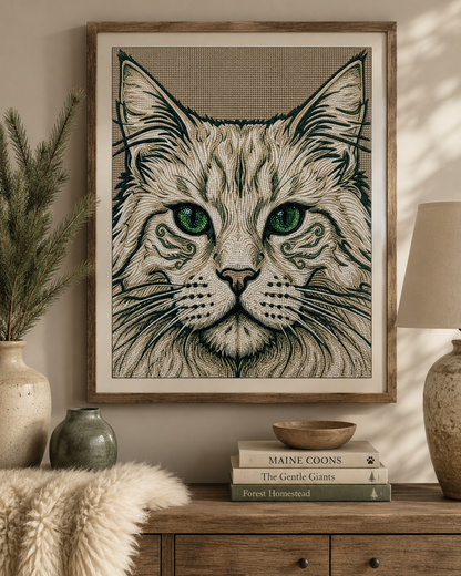 Custom Diamond Painting Kit | Maine Coon Art