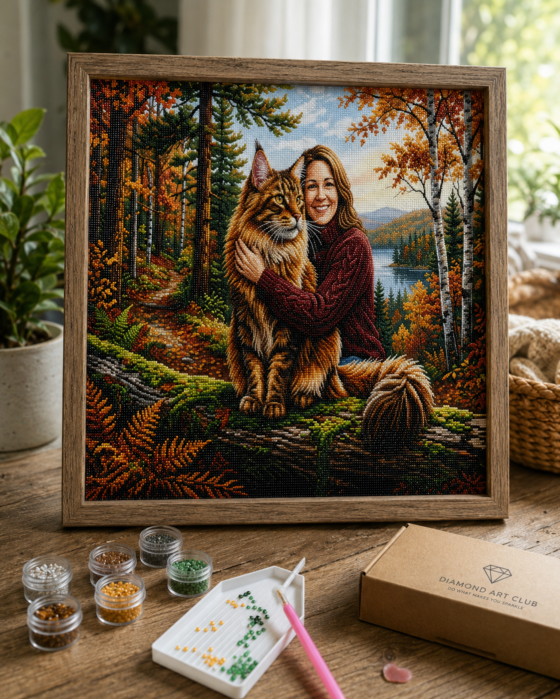 Custom Diamond Painting Kit | Maine Coon Art