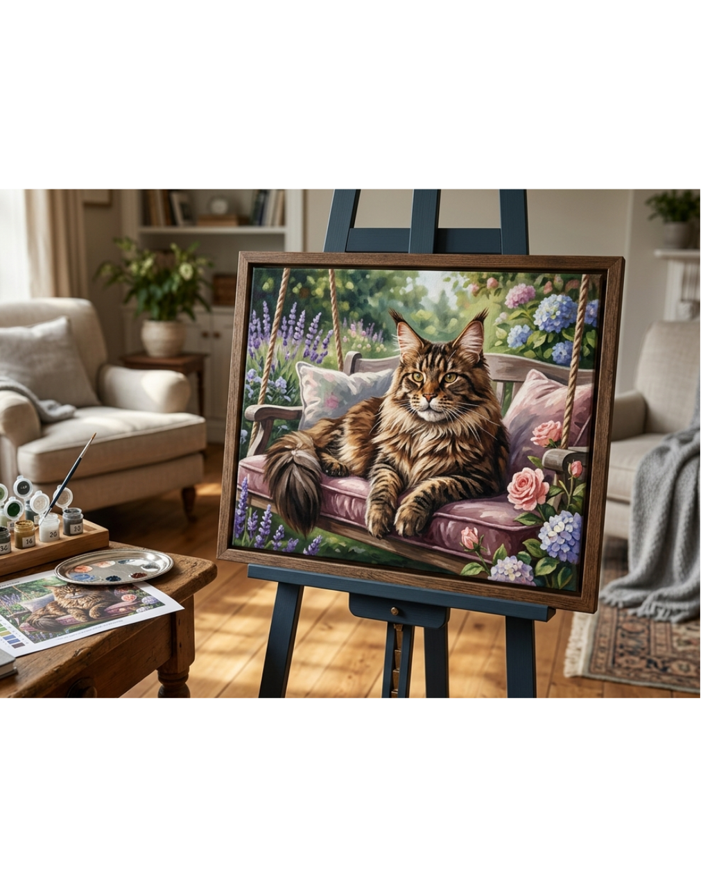 Custom Maine Coon Paint by Numbers Kit — Personalized from Your Photo